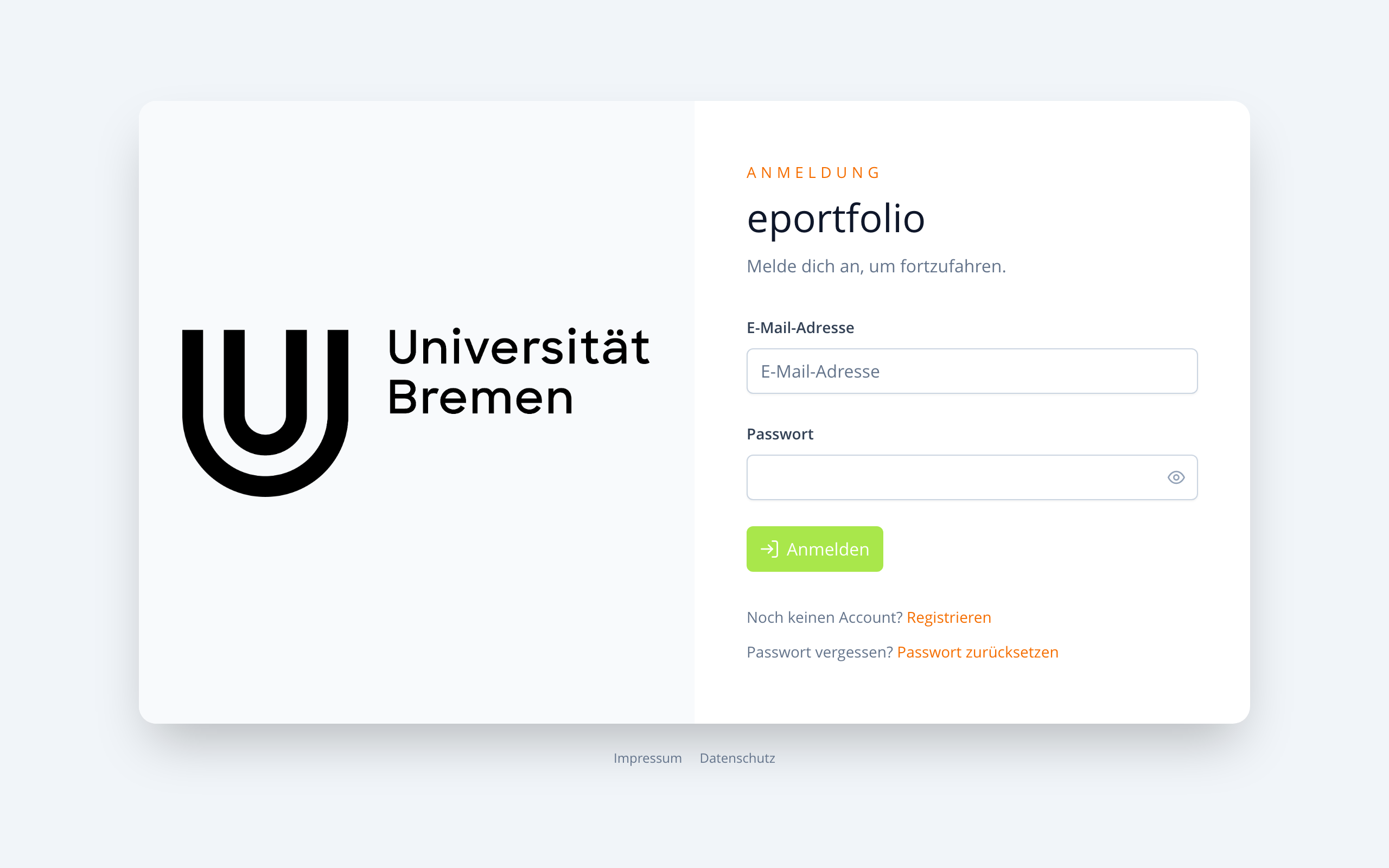 Anmeldeseite der Future-Box